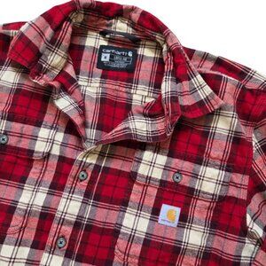 Carhartt Men's M Heavyweight Flannel Long-Sleeve Plaid Shirt Cabincore Cottage